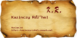 Kazinczy Ráhel névjegykártya